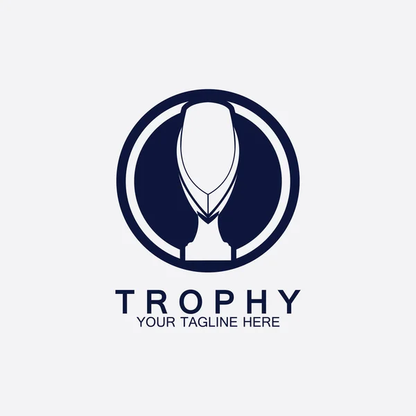 Trophy Vektor Logo Icon Champions Trophäe Logo Symbol Für Winner — Stockvektor