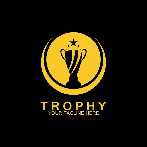 Trophy Vektor Logo Icon Champions Trophäe Logo Symbol Für Winner — Stockvektor