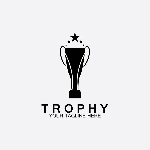 Trophy Vektor Logo Icon Champions Trophäe Logo Symbol Für Winner — Stockvektor