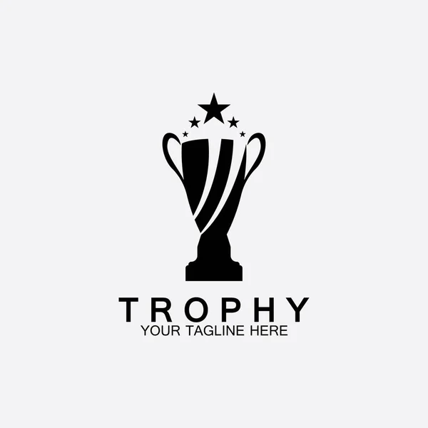 Trophy Vektor Logo Icon Champions Trophäe Logo Symbol Für Winner — Stockvektor