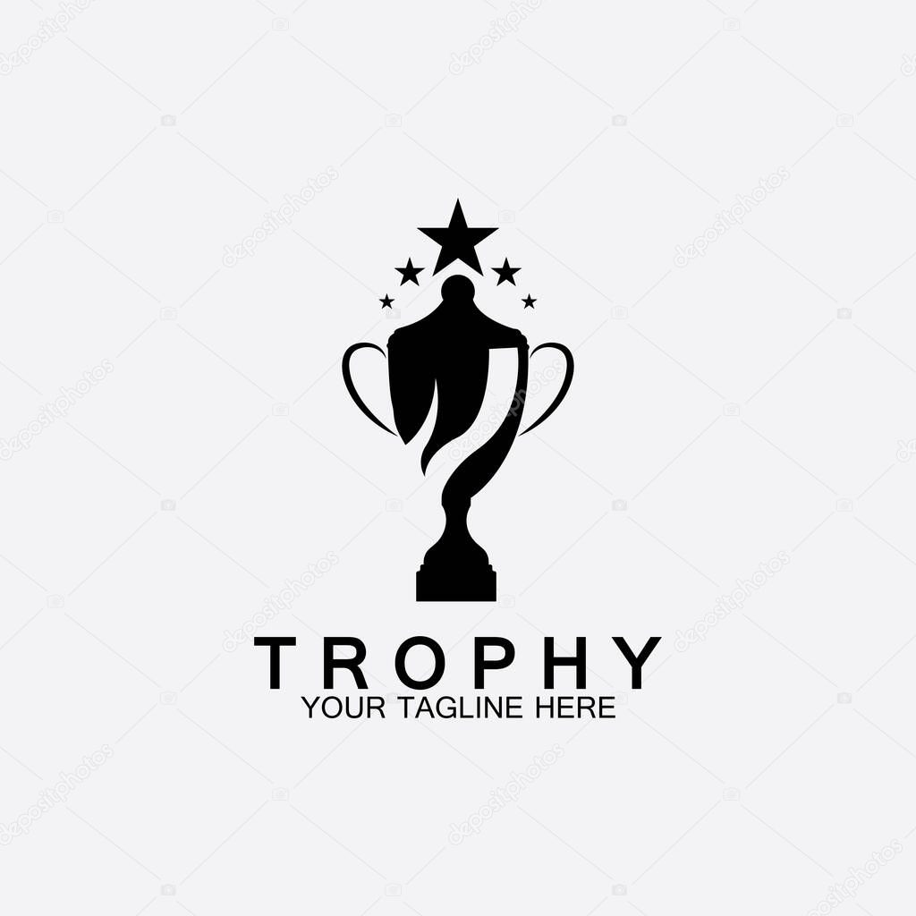 Trophy vector logo icon.champions  trophy logo icon for winner award logo template