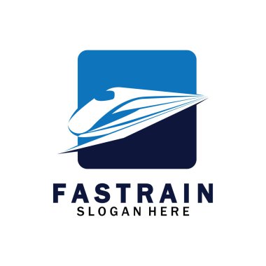 Tren logosu çizimi. Hızlı tren logosu. Yüksek hızlı tren çizimi logo-vektör çizimi.