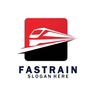 Tren logosu çizimi. Hızlı tren logosu. Yüksek hızlı tren çizimi logo-vektör çizimi.