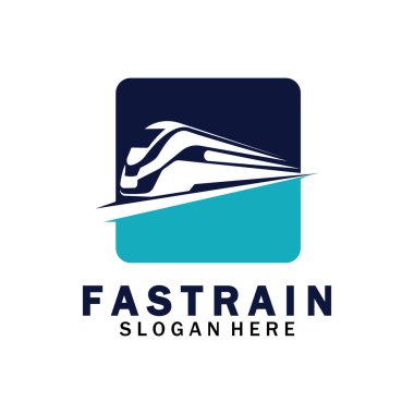 Tren logosu çizimi. Hızlı tren logosu. Yüksek hızlı tren çizimi logo-vektör çizimi.