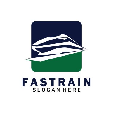 Tren logosu çizimi. Hızlı tren logosu. Yüksek hızlı tren çizimi logo-vektör çizimi.