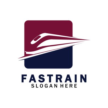 Tren logosu çizimi. Hızlı tren logosu. Yüksek hızlı tren çizimi logo-vektör çizimi.