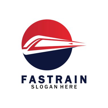 Tren logosu çizimi. Hızlı tren logosu. Yüksek hızlı tren çizimi logo-vektör çizimi.