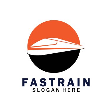 Tren logosu çizimi. Hızlı tren logosu. Yüksek hızlı tren çizimi logo-vektör çizimi.