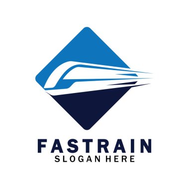 Tren logosu çizimi. Hızlı tren logosu. Yüksek hızlı tren çizimi logo-vektör çizimi.