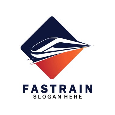 Tren logosu çizimi. Hızlı tren logosu. Yüksek hızlı tren çizimi logo-vektör çizimi.
