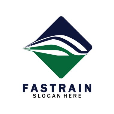 Tren logosu çizimi. Hızlı tren logosu. Yüksek hızlı tren çizimi logo-vektör çizimi.