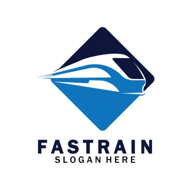 Tren logosu çizimi. Hızlı tren logosu. Yüksek hızlı tren çizimi logo-vektör çizimi.