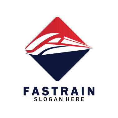 Tren logosu çizimi. Hızlı tren logosu. Yüksek hızlı tren çizimi logo-vektör çizimi.