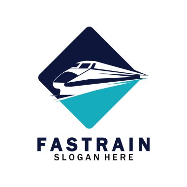 Tren logosu çizimi. Hızlı tren logosu. Yüksek hızlı tren çizimi logo-vektör çizimi.