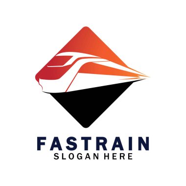 Tren logosu çizimi. Hızlı tren logosu. Yüksek hızlı tren çizimi logo-vektör çizimi.