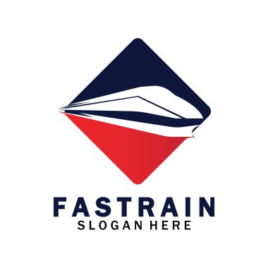Tren logosu çizimi. Hızlı tren logosu. Yüksek hızlı tren çizimi logo-vektör çizimi.