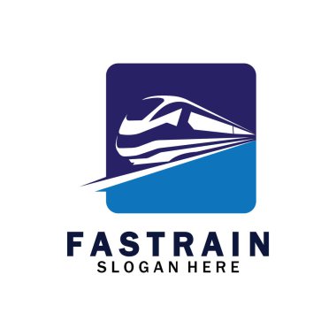 Tren logosu çizimi. Hızlı tren logosu. Yüksek hızlı tren çizimi logo-vektör çizimi.