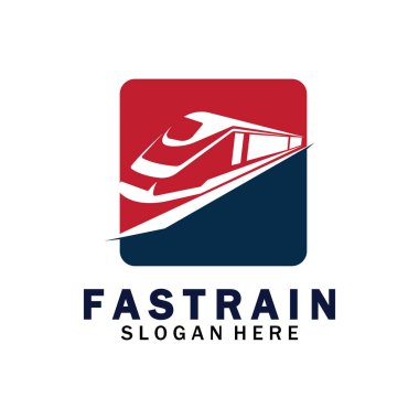 Tren logosu çizimi. Hızlı tren logosu. Yüksek hızlı tren çizimi logo-vektör çizimi.