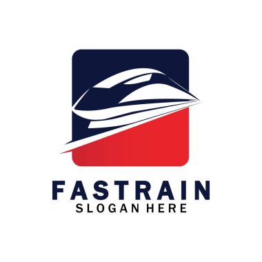 Tren logosu çizimi. Hızlı tren logosu. Yüksek hızlı tren çizimi logo-vektör çizimi.