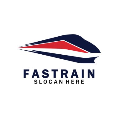 Tren logosu çizimi. Hızlı tren logosu. Yüksek hızlı tren çizimi logo-vektör çizimi.
