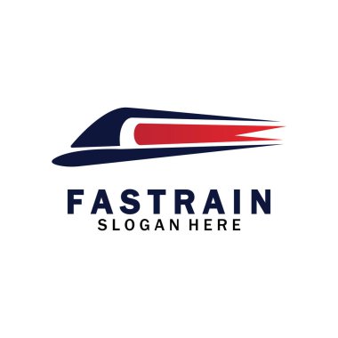 Tren logosu çizimi. Hızlı tren logosu. Yüksek hızlı tren çizimi logo-vektör çizimi.