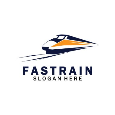 Tren logosu çizimi. Hızlı tren logosu. Yüksek hızlı tren çizimi logo-vektör çizimi.