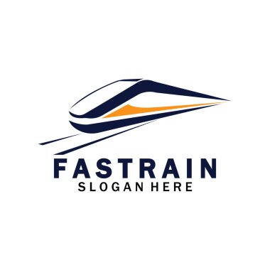 Tren logosu çizimi. Hızlı tren logosu. Yüksek hızlı tren çizimi logo-vektör çizimi.