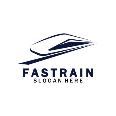 Tren logosu çizimi. Hızlı tren logosu. Yüksek hızlı tren çizimi logo-vektör çizimi.