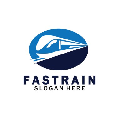 Tren logosu çizimi. Hızlı tren logosu. Yüksek hızlı tren çizimi logo-vektör çizimi.
