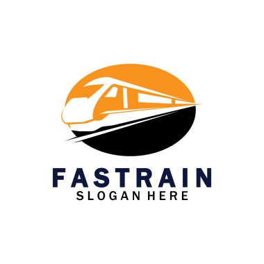 Tren logosu çizimi. Hızlı tren logosu. Yüksek hızlı tren çizimi logo-vektör çizimi.