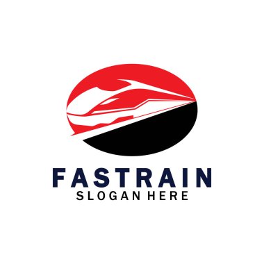Tren logosu çizimi. Hızlı tren logosu. Yüksek hızlı tren çizimi logo-vektör çizimi.