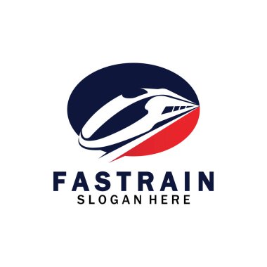 Tren logosu çizimi. Hızlı tren logosu. Yüksek hızlı tren çizimi logo-vektör çizimi.