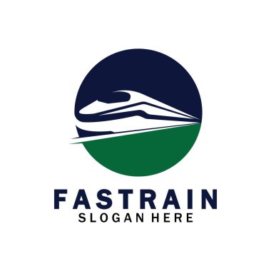 Tren logosu çizimi. Hızlı tren logosu. Yüksek hızlı tren çizimi logo-vektör çizimi.