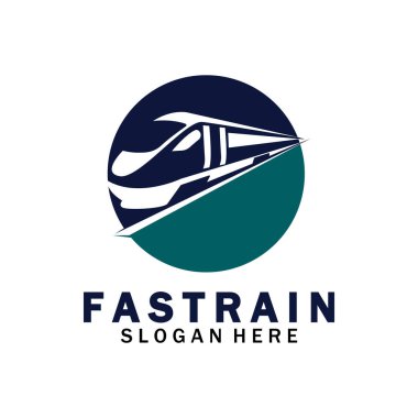 Tren logosu çizimi. Hızlı tren logosu. Yüksek hızlı tren çizimi logo-vektör çizimi.