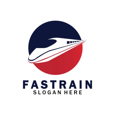 Tren logosu çizimi. Hızlı tren logosu. Yüksek hızlı tren çizimi logo-vektör çizimi.