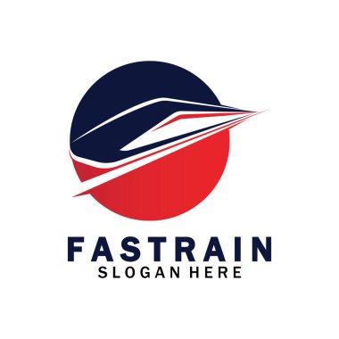 Tren logosu çizimi. Hızlı tren logosu. Yüksek hızlı tren çizimi logo-vektör çizimi.
