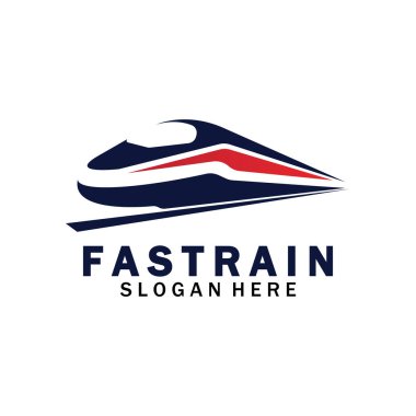 Tren logosu çizimi. Hızlı tren logosu. Yüksek hızlı tren çizimi logo-vektör çizimi.