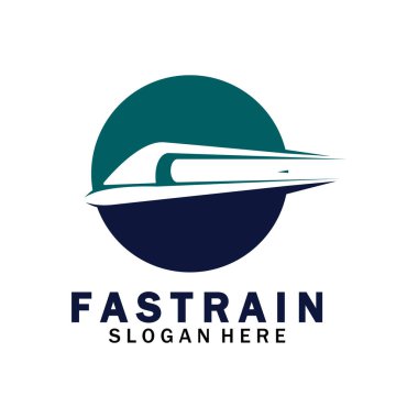 Tren logosu çizimi. Hızlı tren logosu. Yüksek hızlı tren çizimi logo-vektör çizimi.