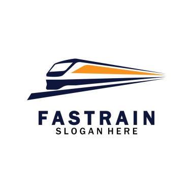 Tren logosu çizimi. Hızlı tren logosu. Yüksek hızlı tren çizimi logo-vektör çizimi.