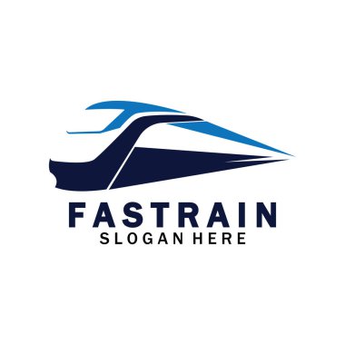 Tren logosu çizimi. Hızlı tren logosu. Yüksek hızlı tren çizimi logo-vektör çizimi.