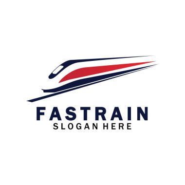 Tren logosu çizimi. Hızlı tren logosu. Yüksek hızlı tren çizimi logo-vektör çizimi.