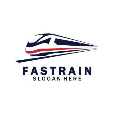 Tren logosu çizimi. Hızlı tren logosu. Yüksek hızlı tren çizimi logo-vektör çizimi.