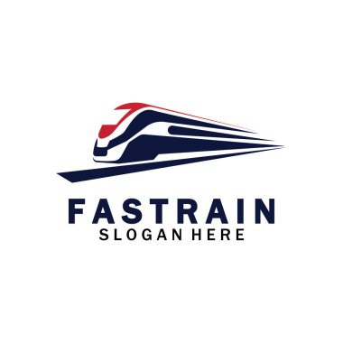 Tren logosu çizimi. Hızlı tren logosu. Yüksek hızlı tren çizimi logo-vektör çizimi.