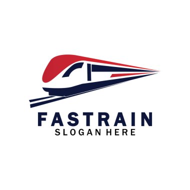 Tren logosu çizimi. Hızlı tren logosu. Yüksek hızlı tren çizimi logo-vektör çizimi.