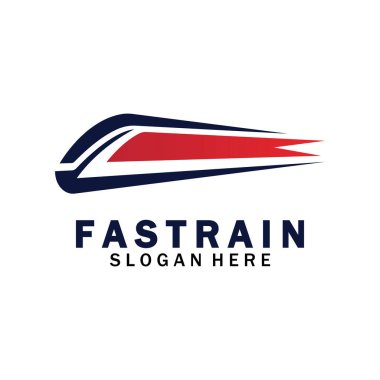 Tren logosu çizimi. Hızlı tren logosu. Yüksek hızlı tren çizimi logo-vektör çizimi.