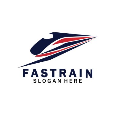 Tren logosu çizimi. Hızlı tren logosu. Yüksek hızlı tren çizimi logo-vektör çizimi.