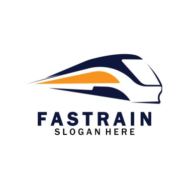 Tren logosu çizimi. Hızlı tren logosu. Yüksek hızlı tren çizimi logo-vektör çizimi.