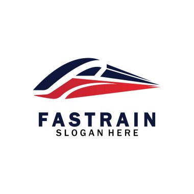 Tren logosu çizimi. Hızlı tren logosu. Yüksek hızlı tren çizimi logo-vektör çizimi.