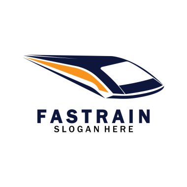 Tren logosu çizimi. Hızlı tren logosu. Yüksek hızlı tren çizimi logo-vektör çizimi.