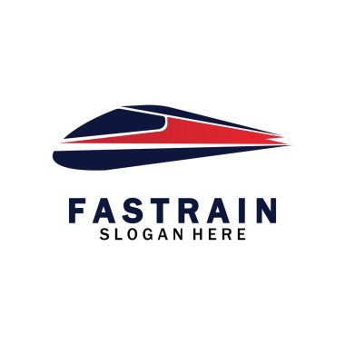 Tren logosu çizimi. Hızlı tren logosu. Yüksek hızlı tren çizimi logo-vektör çizimi.